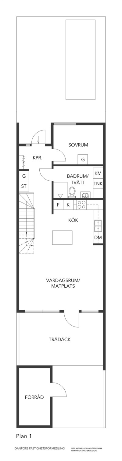 Planritning entréplan Tors väg 3A