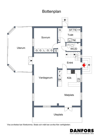 Planritning Entréplan Solhemsvägen 4