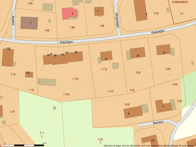 Fastighetskarta Dalavägen 8