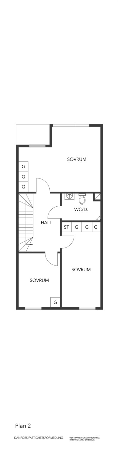 Planritning ovanvåning Tors väg 1B