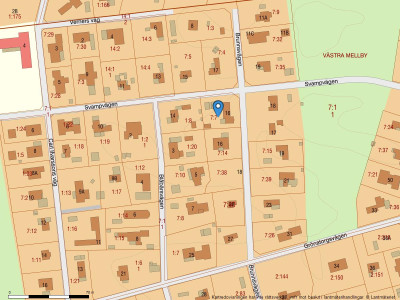 Fastighetskarta Svampvägen 16