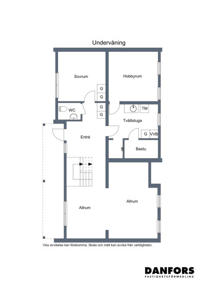 Planritning, nedervåning Delfingränd 6