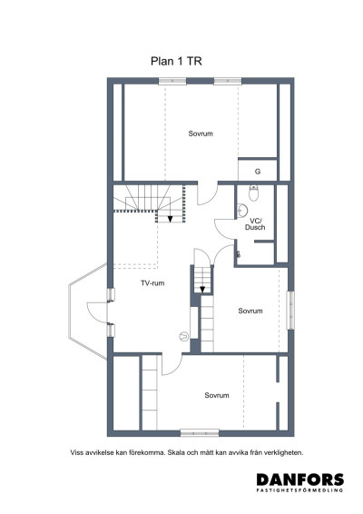Planritning ovanvåning Smålandsvägen 2