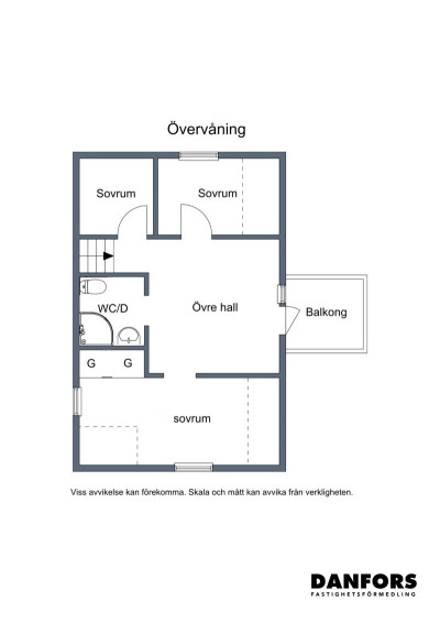 Planritning ovanvåning Mellangatan 4