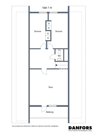 Planritning ovanvåning Simsons väg 22