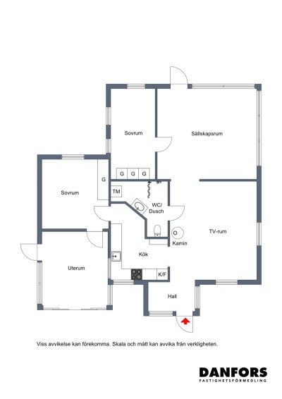 Planritning Södra Kustvägen 3B