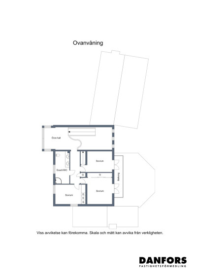 Planritning ovanvåning Ringvägen 23