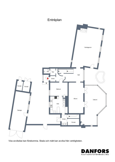 Planritning entréplan Ringvägen 23