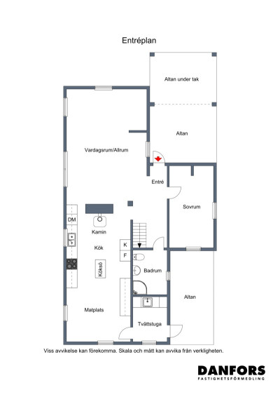 Planritning entréplan Kristianstadsvägen 4