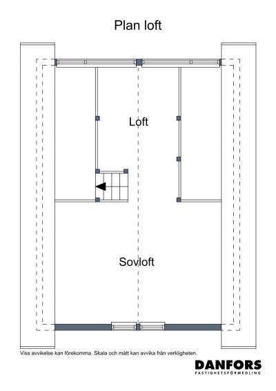 Planritning loft Södra Strandvägen 32G