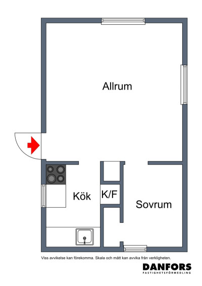 Planritning Norra Strandvägen 1 C, stuga nr.6