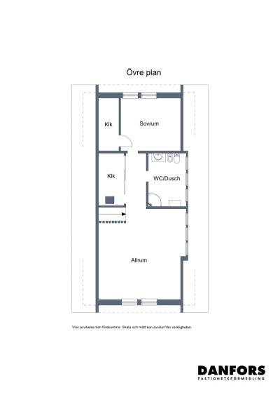 Planritning ovanvåning Ravinvägen 5