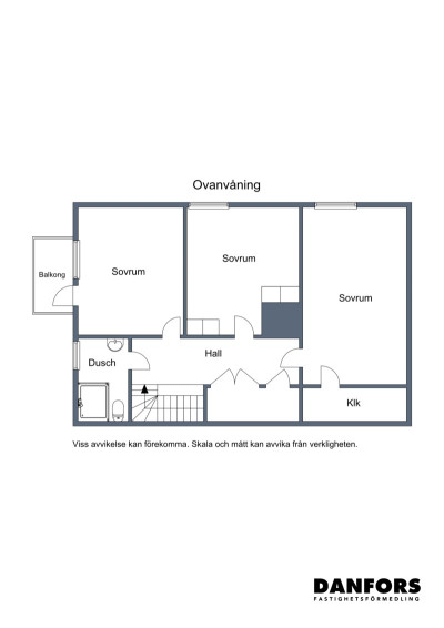 Planritning Ovanvåning Pärlgränd 1