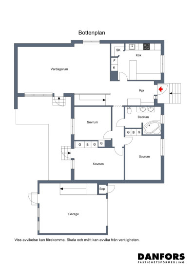 Planritning entréplan Hyacintvägen 2