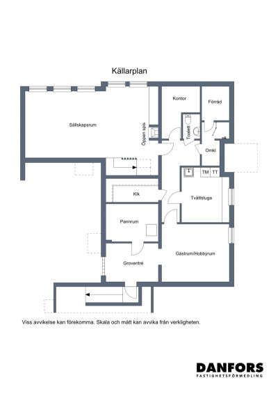 Planritning källarplan Hyacintvägen 2