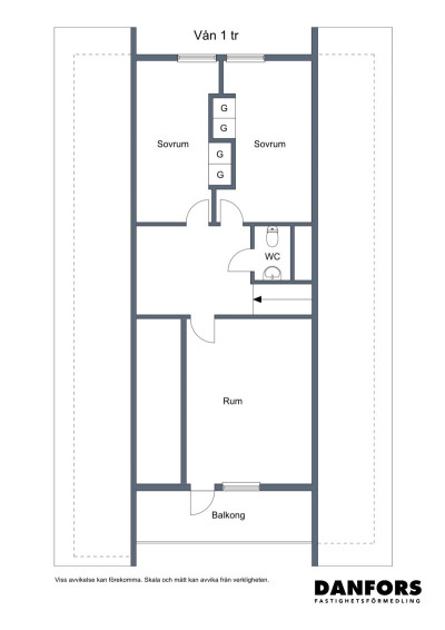 Planritning ovanvåning Simsons väg 26