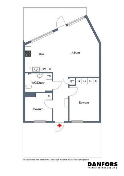 Planritning Kustvägen 116, lgh 3
