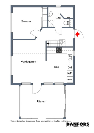 Planritning nedervåning Lotsvägen 16