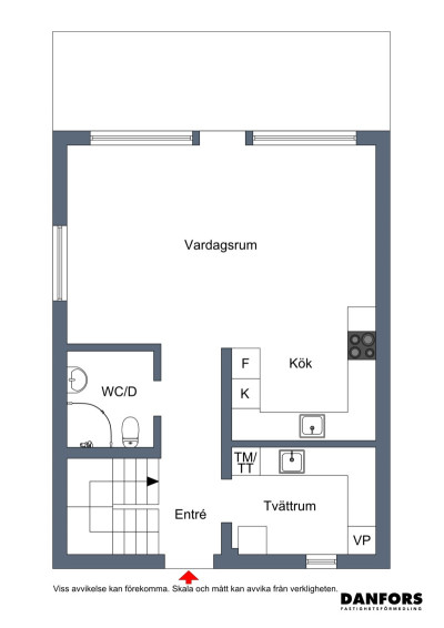 Planritning entréplan Valhallavägen 28C