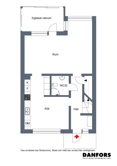 Planritning nedervåning Lantmannagatan 8C