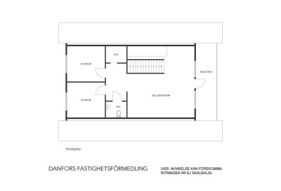 Planritning ovanvåning Kärrvägen 4