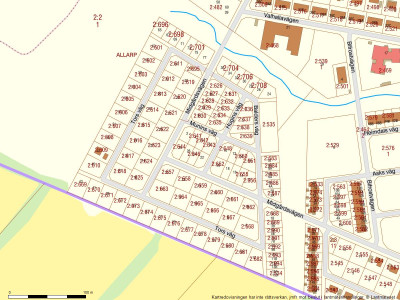 Fastighetskarta Allarp,  tomter för villor och parhus