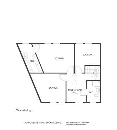 Planritning ovanvåning Körvelgången 21