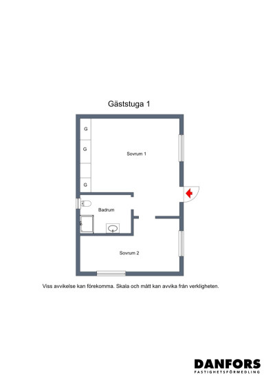 Planritning, gäststuga 1 Svampvägen 16