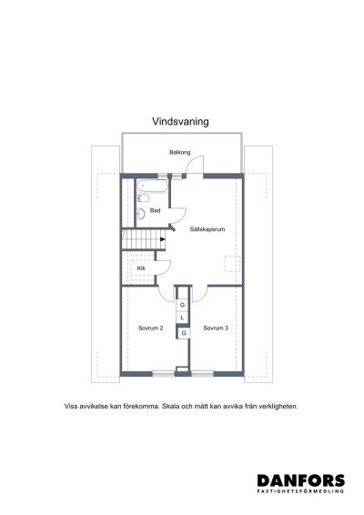 Planritning ovanvåning Elsa Birgers väg 24