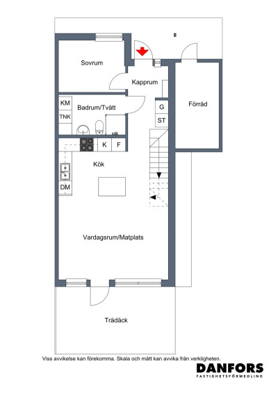 Planritning entréplan Sleipners väg 16B