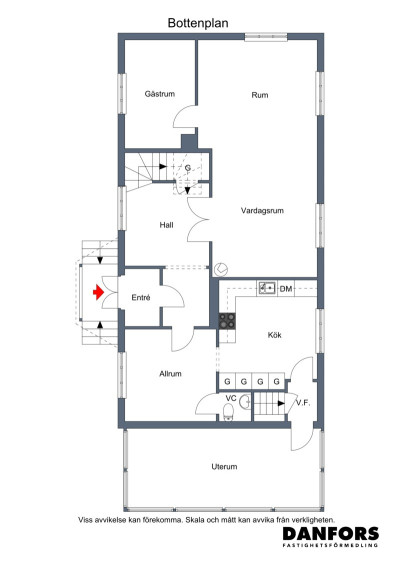 Planritning entréplan Smålandsvägen 2