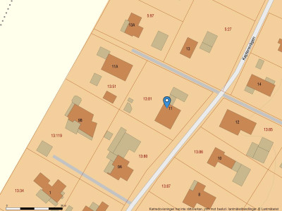 Fastighetskarta Kaptensvägen 11