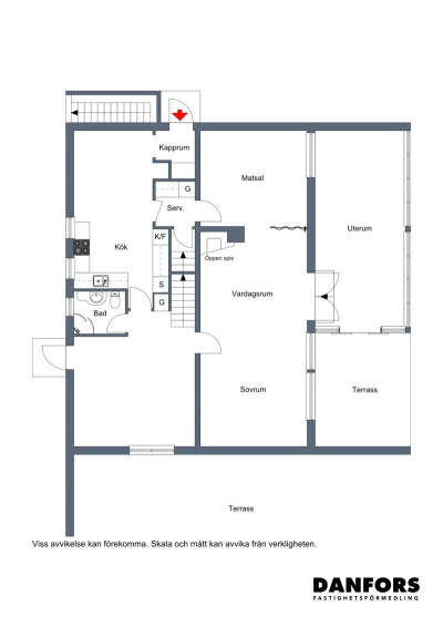 Planritning entréplan Kristianstadsvägen 20