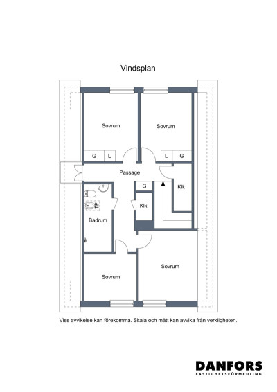 Planritning ovanvåning Ryssgatan 15