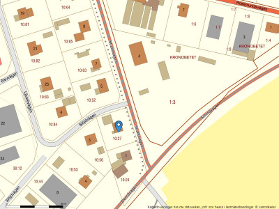 Fastighetskarta Strandvägen 3