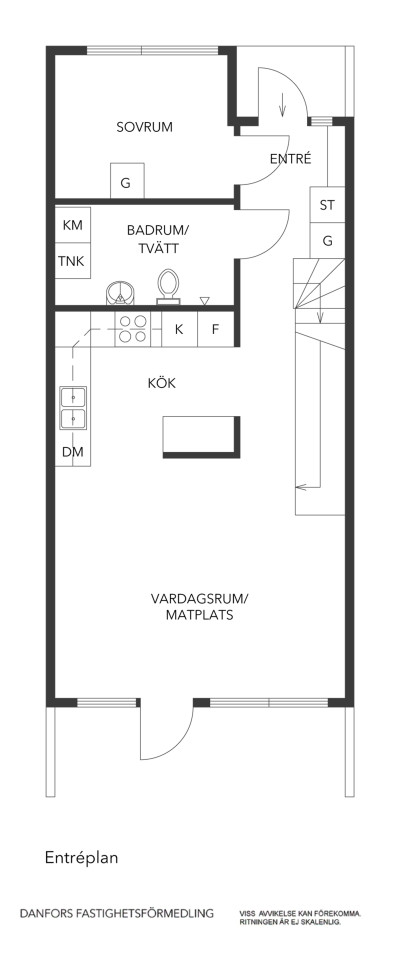 Planritning entréplan Brf Allarps strand, Iduns väg
