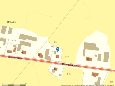 Fastighetskarta Våxtorpsvägen 33